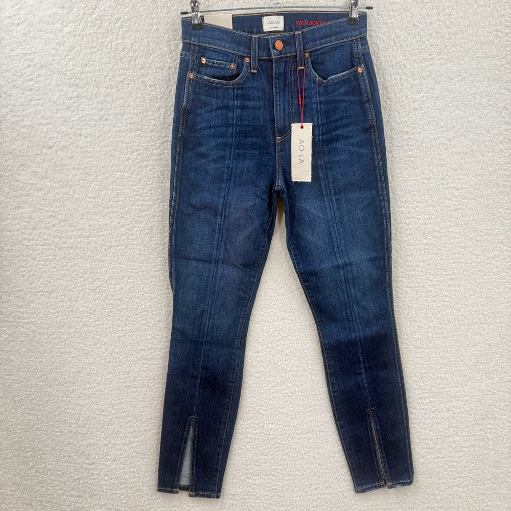 Alice + Olivia Jeans 26  Womens AO.LA Good High Rise Ankle Skinny Front Slit NWT